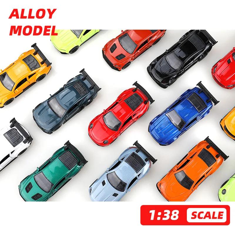 1:38 Alloy Sports Car Model Pull Back Double Door Alloy Car Boy Toy Gift Cross-Border