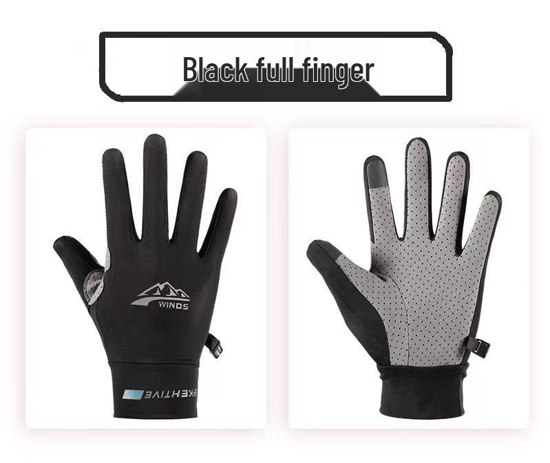 Bezprsté rukavice z ledového hedvábí - Unisex, Tenké, Protiskluzové, Chránící před sluncem pro letní cyklistiku, řízení a rybaření