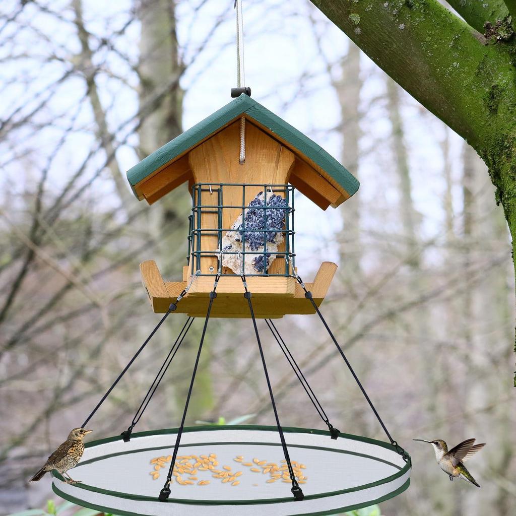Bird Seed Catcher Tray Outdoor Garden Accessories for Bird Feeders Diameter 15.94'' Easy To Clean Bee Feeder Birdseed Hoop