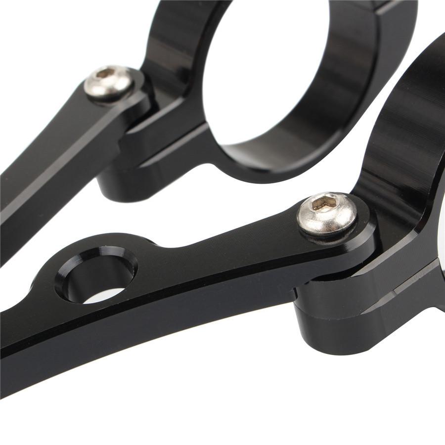 Aluminum 7" Headlight Cover Housing + 2X Headlamp Bracket Fork Tube Holder Clamp