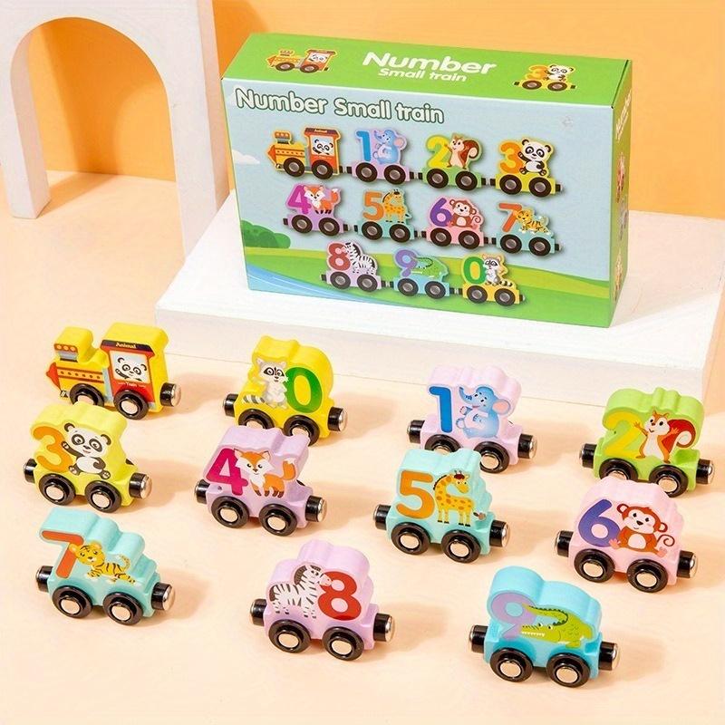 Wooden Magnetic Train Puzzle Set: Colorful Cartoon Design, Enhances Early Learning and Cognitive Skills