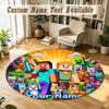 Rond Kleed Aangepaste NaamMinecraft Patroon Antislip Tapijt Huis Vloer Decoratie
