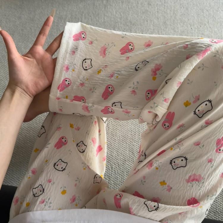 2026 New Style Lounge Pants for Women Loose Fit Wide Leg Casual Pajama Pants for Outdoor, Campus, Home