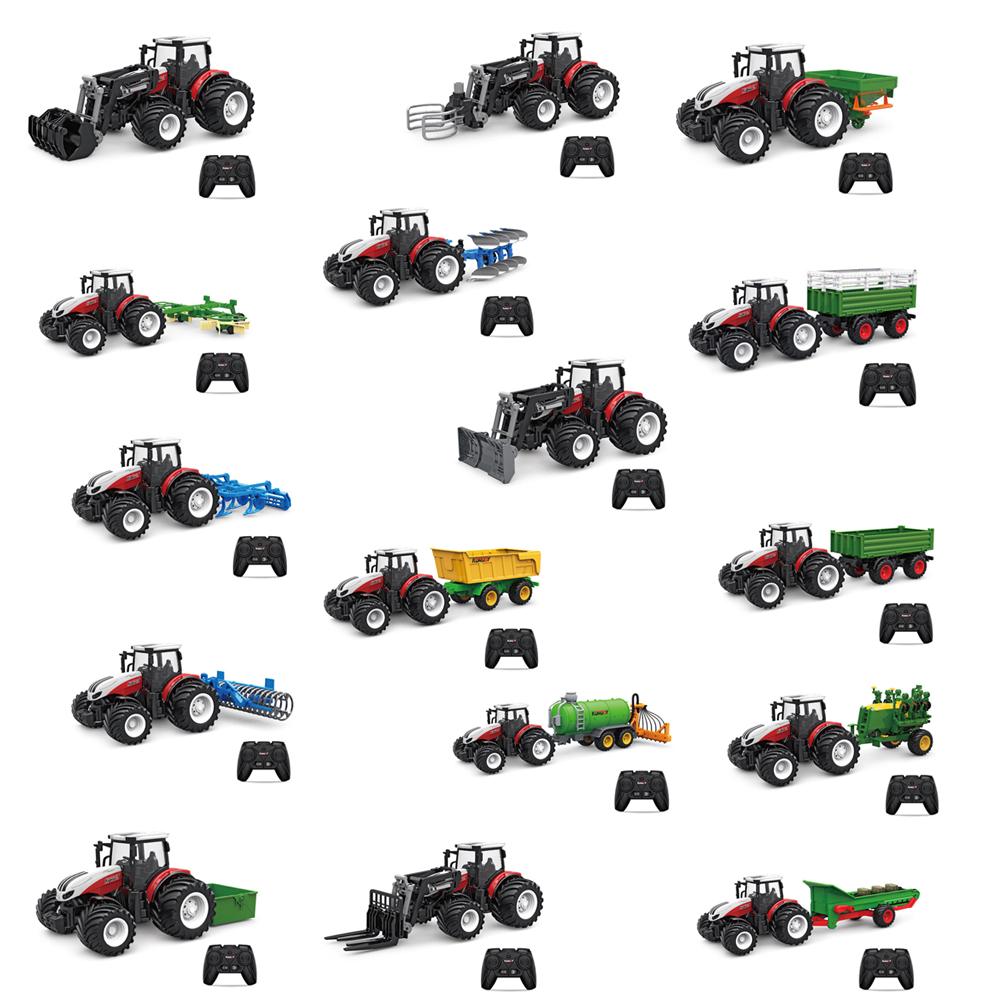 1:24 Remote Control Car For Kids Simulation Electric Farmer Harvester Tractor Model With Lights Christmas Gifts For Boys Girls