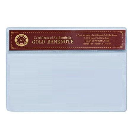 Korean Pink Pink commemorative banknote, Sun Yizhen gold banknote, plastic gold foil banknote, peripheral support small card about 155*76mm