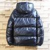 Men Plus Size Shiny Thickened Jacket Short Coat Hooded Warm Clothes