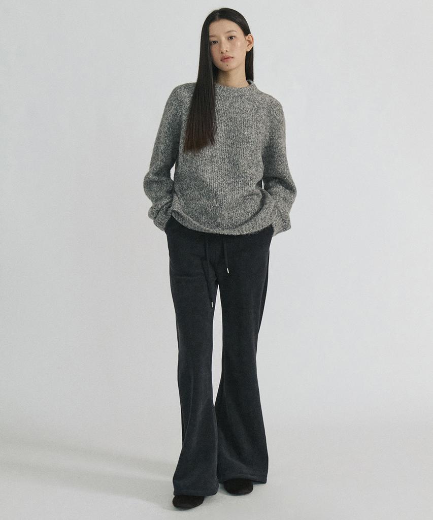 STEP AROUND Fleece Lined Bootcut Banding Pants_Navy