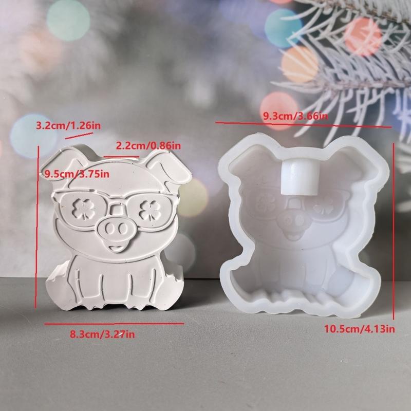 Pig Shaped Candle Making Mould Flexible Silicone Materials Easy Cleaning Multipurpose Crafting Supplies