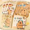Capybara Riding a Horse Cartoon Notebook - Portable Student & Office Record Book
