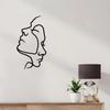Figurative Couple Headshot Wall Decor - Abstract Line Silhouette Metal Iron Art | Stylish Sticker Mural and Wall Decorations