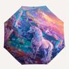 Unicorn Fantasy Theme 8 Bone Hand Automatic Folding Fashion umbrella, Compact and Portable Design, A Perfect Gift for Birthday, Christmas or
