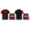 Boys Boxer Training Set Color Block Patchwork T Shirt Round Neck Short Sleeve Athletic Top Boxing Shorts