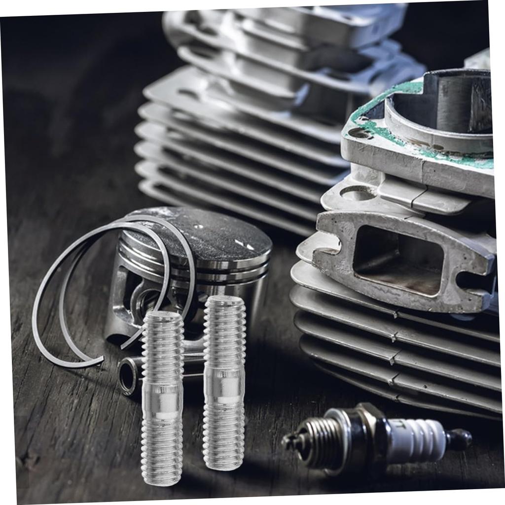 HAKIDZEL 4pcs Muffler Screws Double End Threaded Stud Carbon Steel