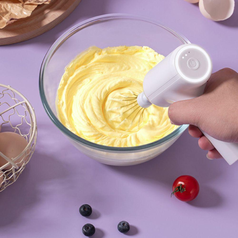Replaceable Whisk Head Wireless Electric Egg Beater Handheld Cream Whipper Food Blender  Cake