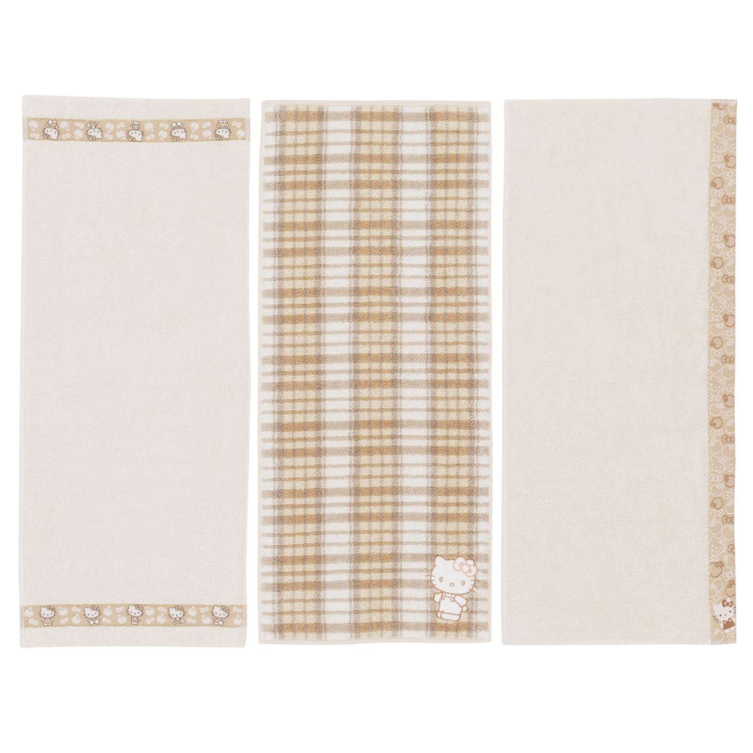 

Towel Laboratory Hello Kitty Face Sanrio Japan Technology [Sanrio Characters] #meet Towels, 3-Piece Set, Fluffy, Fast-Absorbent, 100% Cotton,