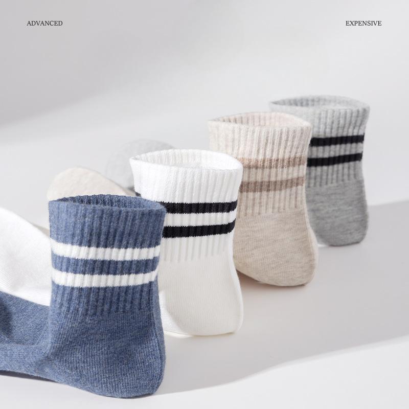 Men's Pure Cotton Boat Socks, Cotton Spring and Summer Thin Sweat-absorbing and Odor-proof Short Socks, Student Sports Socks
