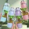1PC It's My 9th Birthday Bear Print 750ml Color Plastic Sports Water Bottle Leakproof Flip Straw Lid Suitable for Sports Office Home Use