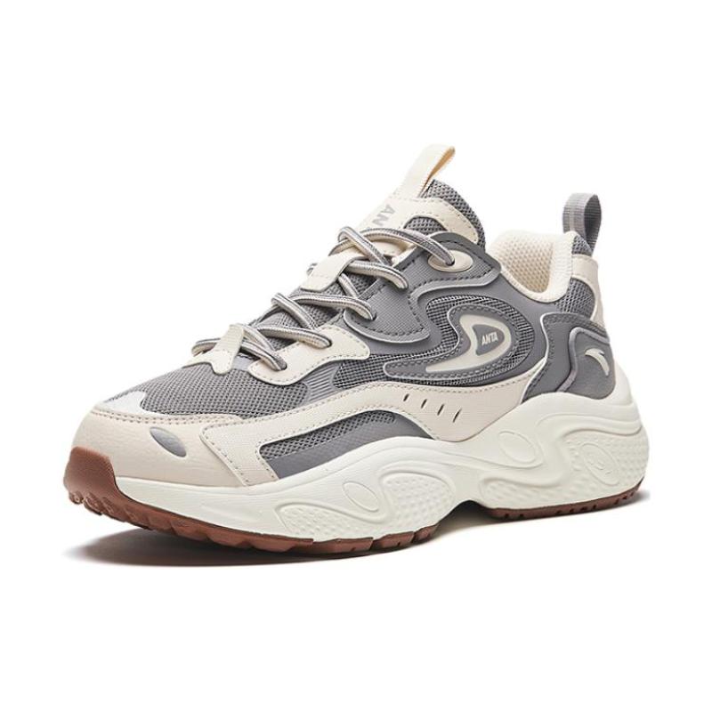 Anta Starlight Slip Resistant Cushioning, Wear Resistant Low top Chunky Sneakers Women's Gray Sneakers 922348836-3