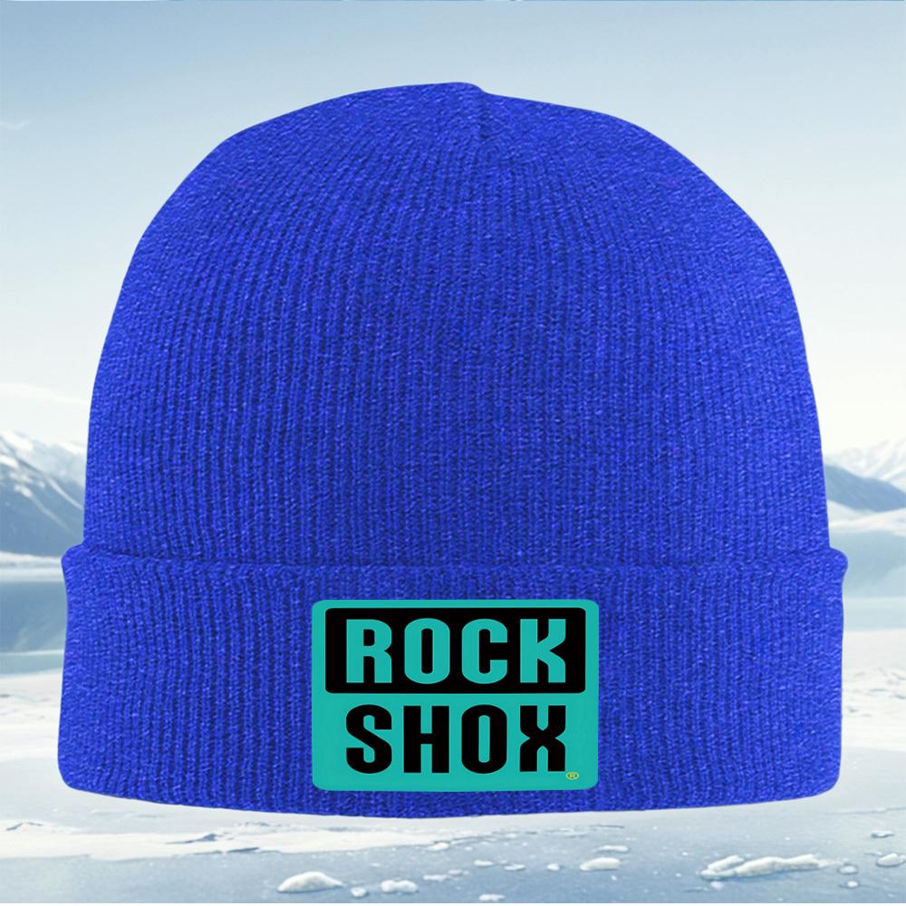 ROCK SHOX Brand Logo Design Men Women Unisex Knitted Hat Beanie Pullover Cap Winter Thermal Warm Christmas Outdoor Cycling Hikin