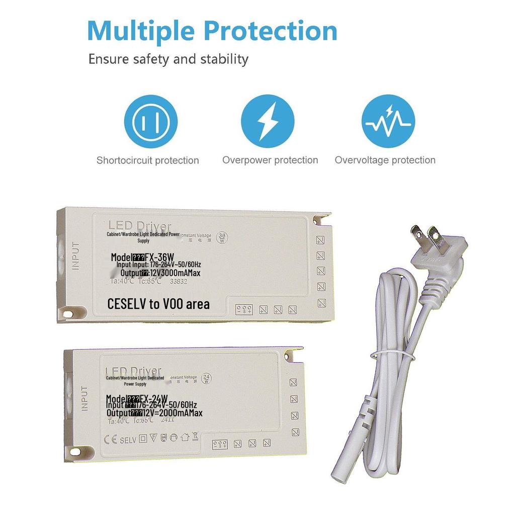 12V LED Driver with Sensor Switch for Cabinets