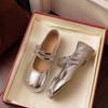 Fashion single shoes 2025 summer new round head shallow mouth Korean version small fresh flat shoes Doudou shoes women's shoes