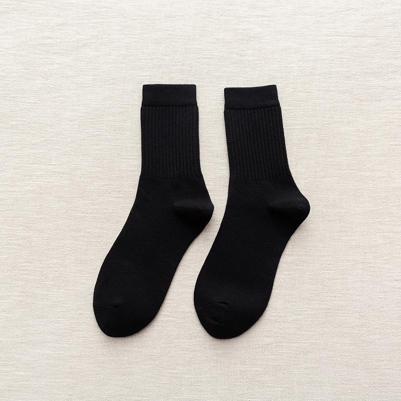 Socks Men'S Medium Tube Socks Spring And Autumn Men'S Socks Solid Color Cotton Socks Men'S Classic Sports And Leisure Business Socks Stockings