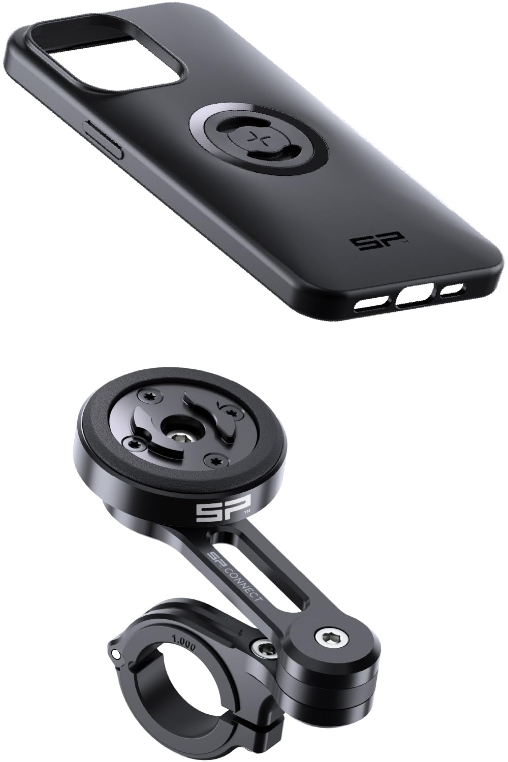 SP Connect Daytona iPhone 15 Pro Max Motorcycle Phone Phone Moto Mount and Module Moto Bundle 46648 Holder, Vibration-Absorbing Case, Pro, чёрный