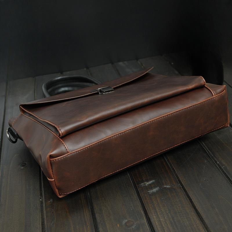 Men's Bags Handbags Horizontal Crazy Horse Leather Briefcases Men's Business Trips British and Korean Shoulder Bags Crossbody Bags