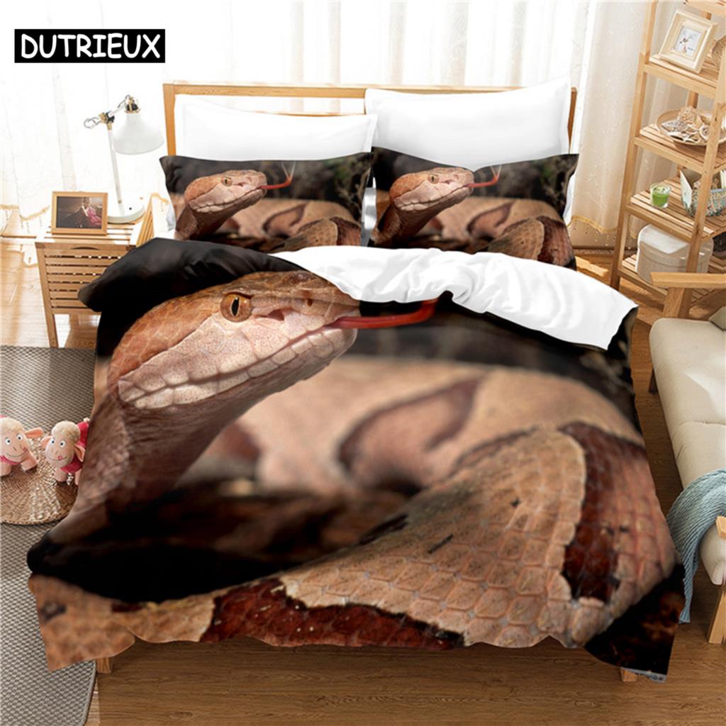 3D Digital Printing Gren Snake Soft with Soft Fabric Duvet Cover - Fashion Design Soft Nice Warm Durable