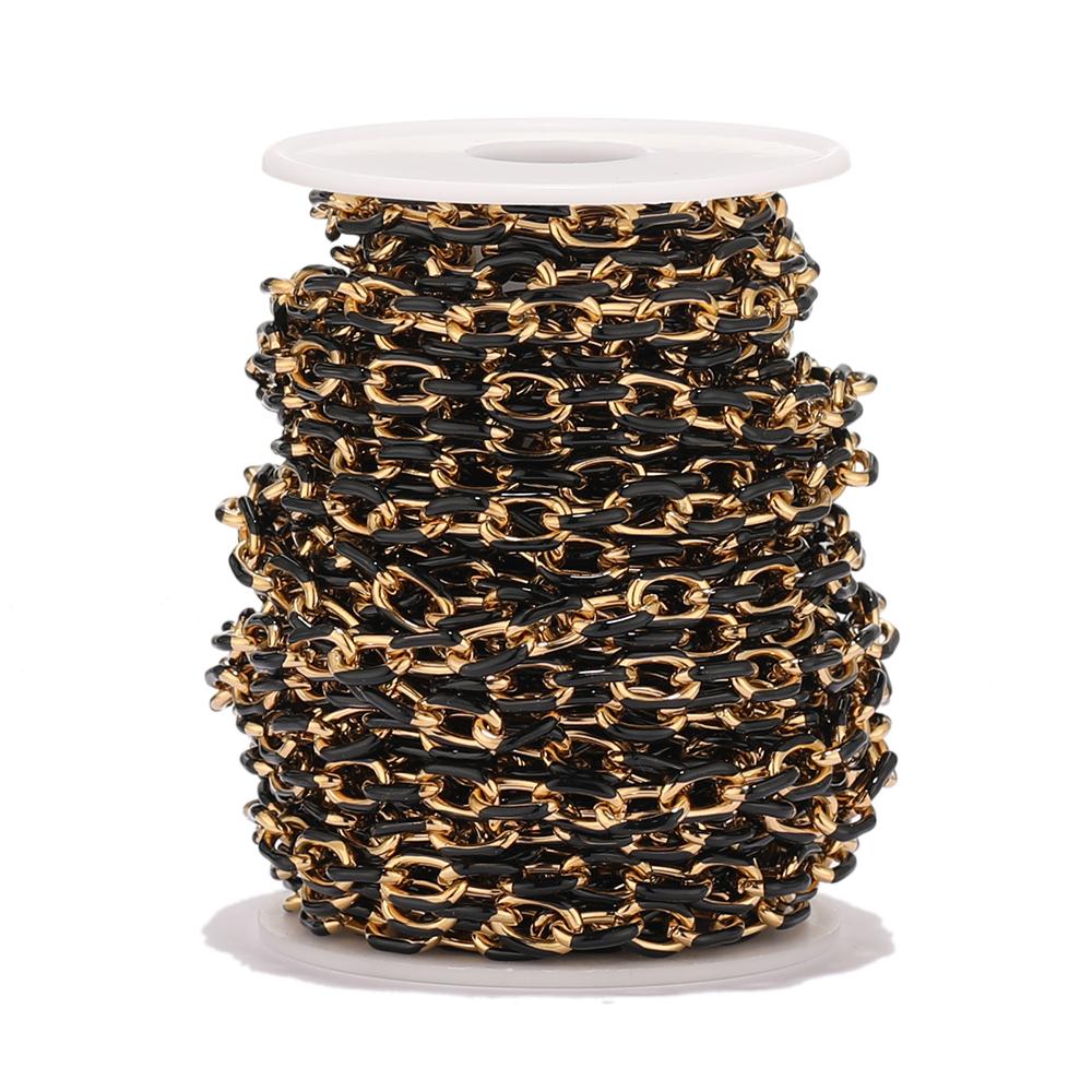 

1 Meter Stainless Steel 8mm Width Rolo Cable Link Chain DIY Hip Hop Necklaces Findings Bracelets Supplies Jewelry Making чёрный