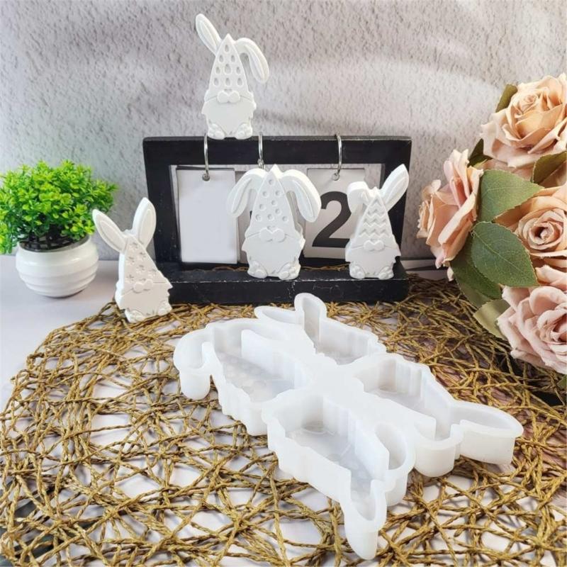Bunnies Statue Silicone Candle Molds for Candle Soap Home Decoration Animal Shape Silicone Candle Molds for Epoxy Resin
