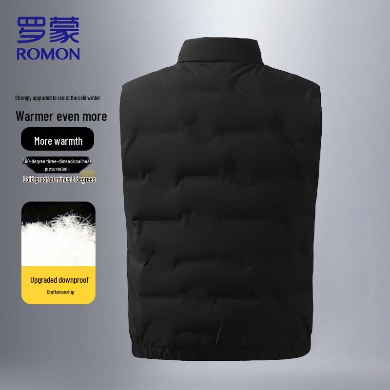 ROMON Men's 80% Duck Down Stand Collar Vest