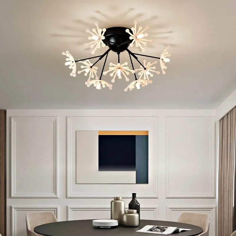 Modern LED Ceiling Light Ice Crystal Glass Bedroom Living Room Children's Room Ceiling Lamp Designer Lighting