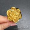 Dubai 24k Gold Filigree Flower Ring - Women's Wedding Jewelry for Global Elegance