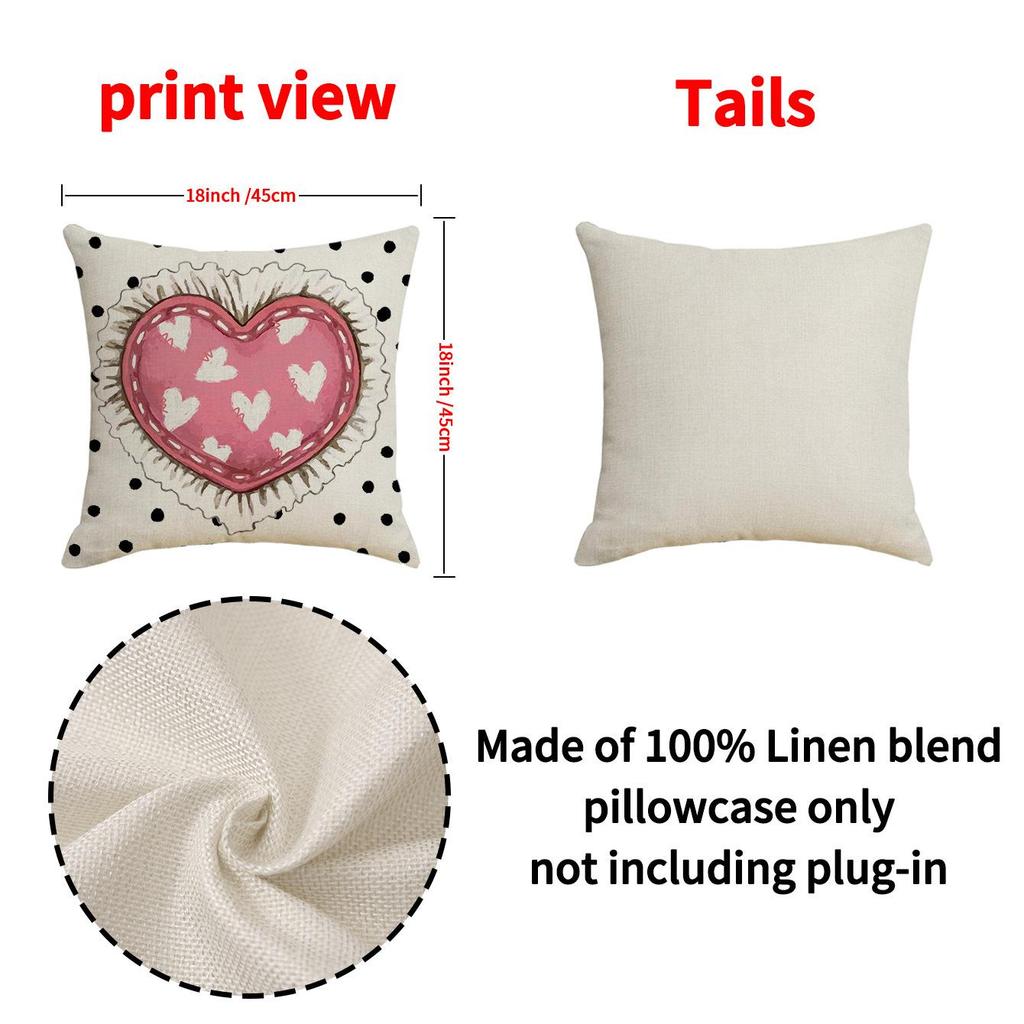 1pcs 45cm Romantic Valentine’s Day Pillow Covers Love Heart Print Throw Cushion Case for Sofa Couch Home Decor