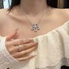 Luxury Sunflower & Clover Pendant Necklace: Non-Fading, Full Diamond Clavicle Jewelry for Women