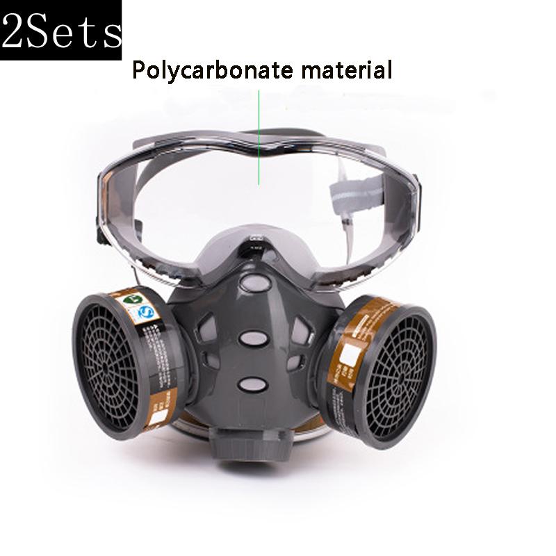 8200 Set de mască pe jumătate completă, rezistentă la praf, cu ochelari de protecție, vopsea pulverizată, decorare chimică cu pesticide, cu filtru respirator
