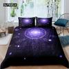 Purple Dream Catcher Duvet Cover Set Bohemian Feather Dream Catcher Bedding Set Microfiber Exotic Ethnic Style King Quilt Cover
