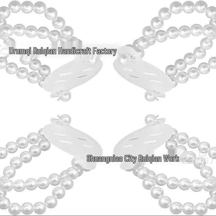 Bridal & Bridesmaid Pearl Corsage Bracelet with Lace Edging