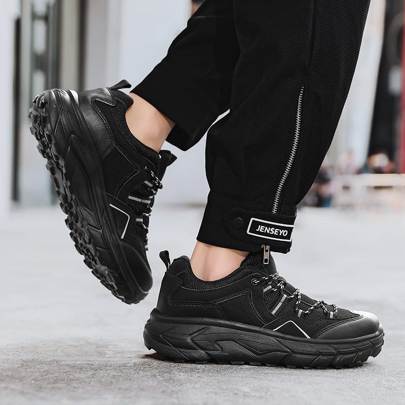 Hiking Mens Mesh Breathable Sports Casual Fashion Trend Lightweight Thick Soled Dad Shoes for Men Large Size Outdoor Clothing