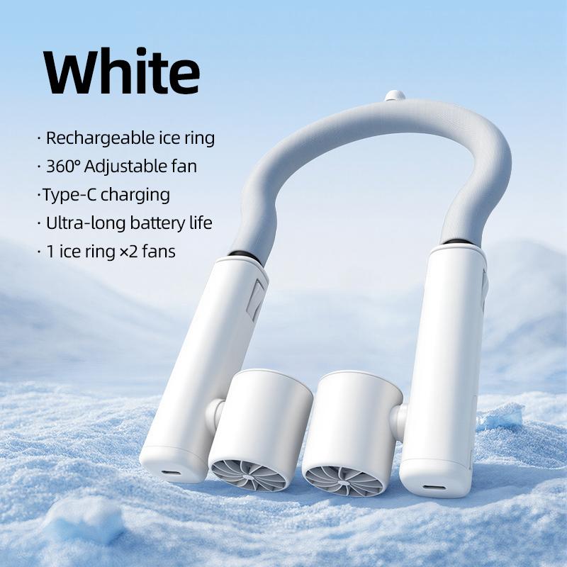 Factory New Portable Neck Hanging Fan USB Rechargeable 3600mAh Cooling Leafless Fan Car & Outdoor Use USB