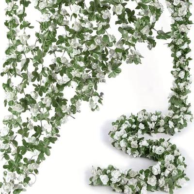 1/2 Stück Weiße Künstliche Rosenranke Hochzeitsbogen Hängende Girlande Tischdekoration Requisiten Hintergrund für Aufnahmen Geeignet für Hochzeit