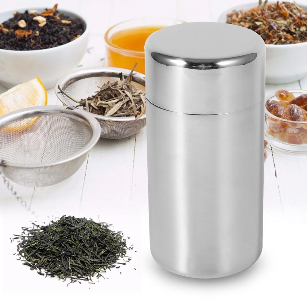 Stainless Steel Tea Tins Metal Containers Textured Tea Canister With Lid Interior Seal Lid Loose Leaf Tea Tin Tea Storage