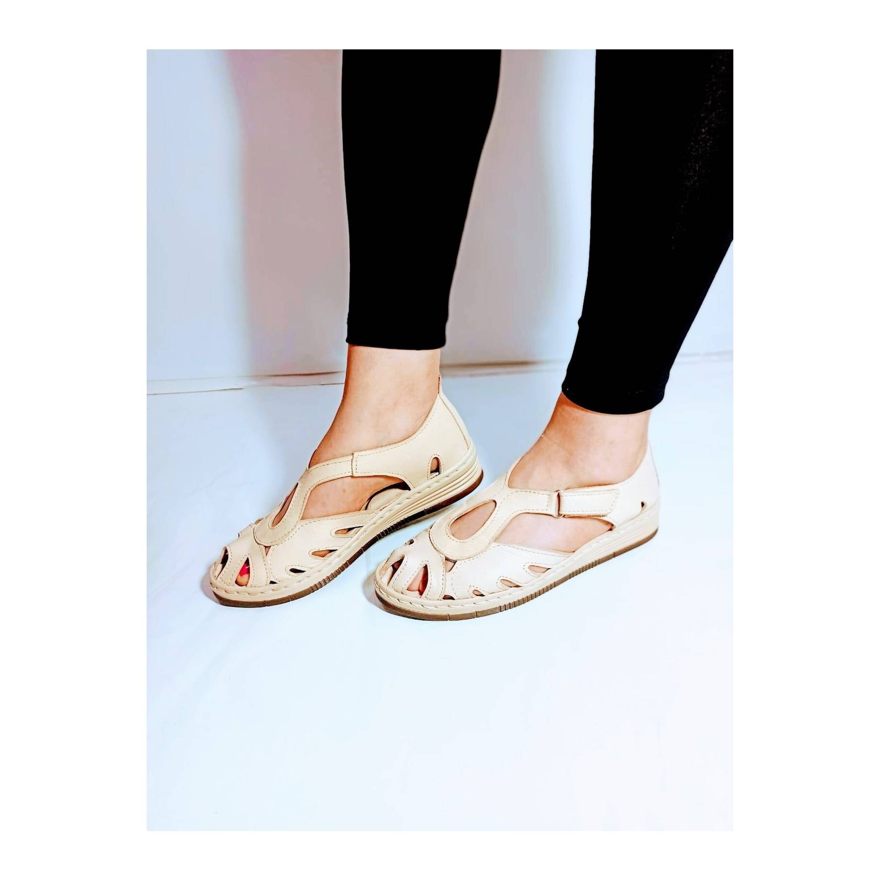 

Женские сандалии кремового цвета из 100% натуральной кожи на высоком каблуке наизнанку в стиле кэжуал Качественные сандалии 36