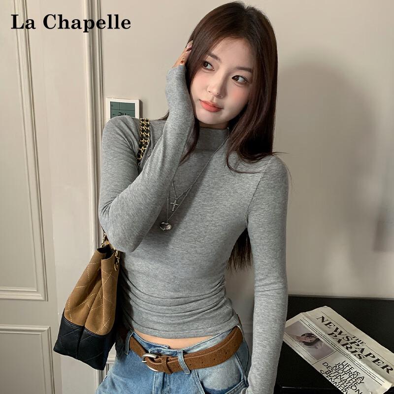 La Chapelle Women s Slim-Fit Mock Neck Long-Sleeve Base Layer Top S