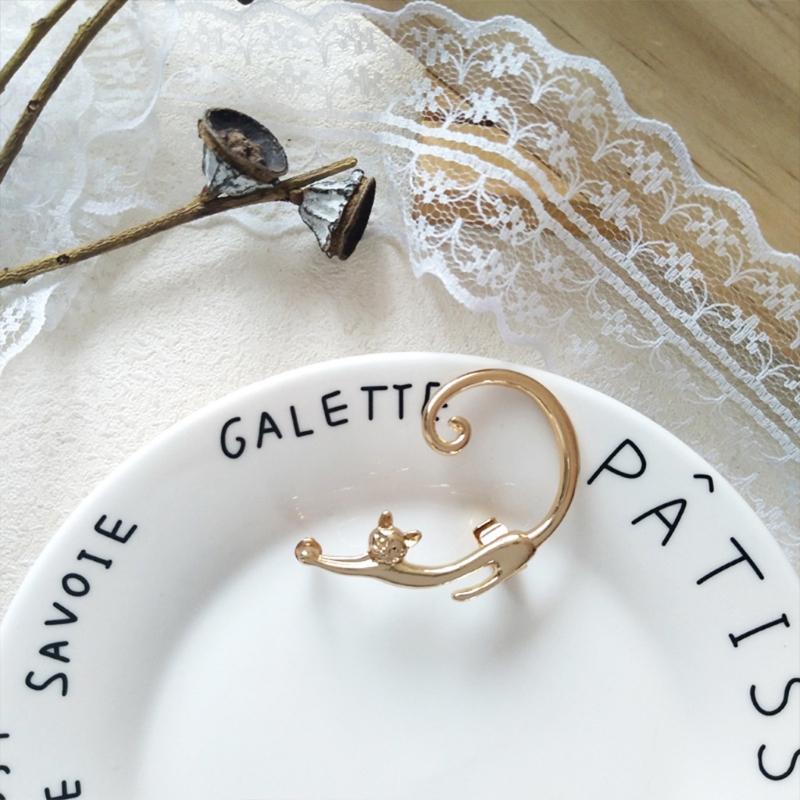 Süßes Tier für Katzenohr-Manschettenohrringe Kätzchen Clip-On Ohrstecker Wickelohrringe Schmuck für Damen und Mädchen Party-Accessoire