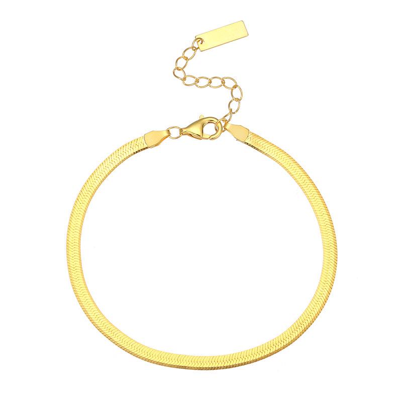 Under the Banyan Tree S925 Sterling Silver Minimalist Snake Bone Bracelet Women's Layered Jewelry