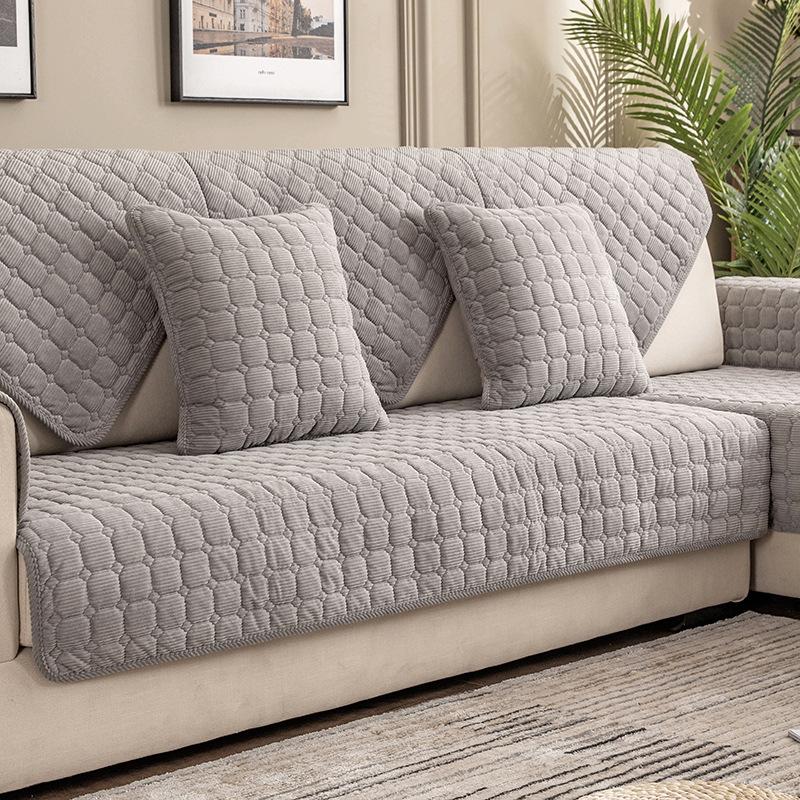 Sofakissen Plüsch Einfaches rutschfestes Kissen Vier Jahreszeiten Universal Winter Ledersofabezug Handtuch Rückenlehnenbezug Tuch