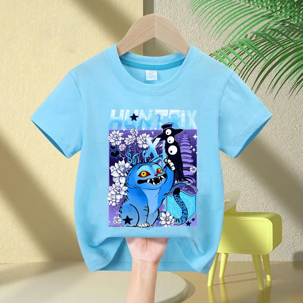 KPop Demon Hunters Saja Boys Cartoon Boys Girls T-shirt 2026 Round Neck Print Fashion Casual Top Children's T-shirt Clothing