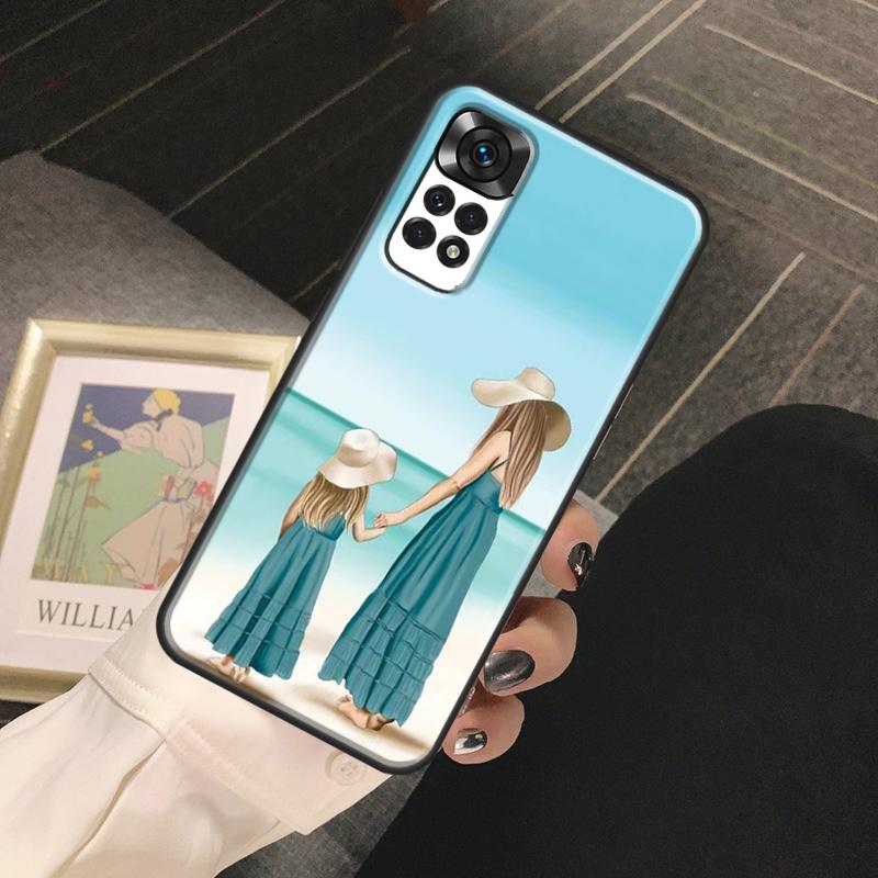 Mom and Daughter Funda For Xiaomi Redmi Note 13 14 Pro 9 10 11 12 Pro 10S 11S 12S Redmi 13C 10C 12C 14C Case